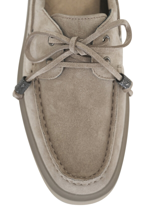 Brunello Cucinelli - Ice Suede Monili Boat Shoe