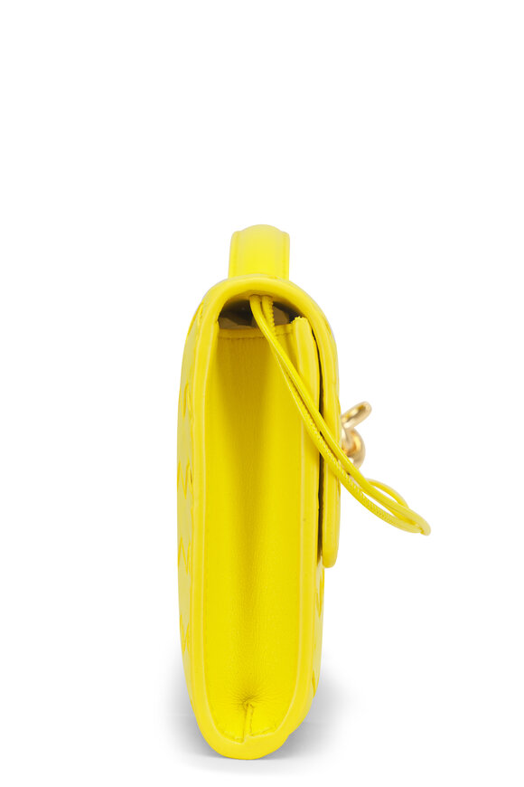 Bottega Veneta Andiamo Sulfur Intrecciato Leather Clutch - view 6