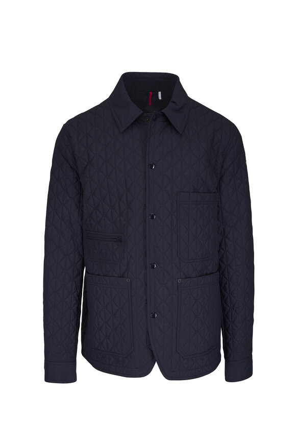Moncler Theoline Navy Diamond Quilted Padded Jacket - view 1