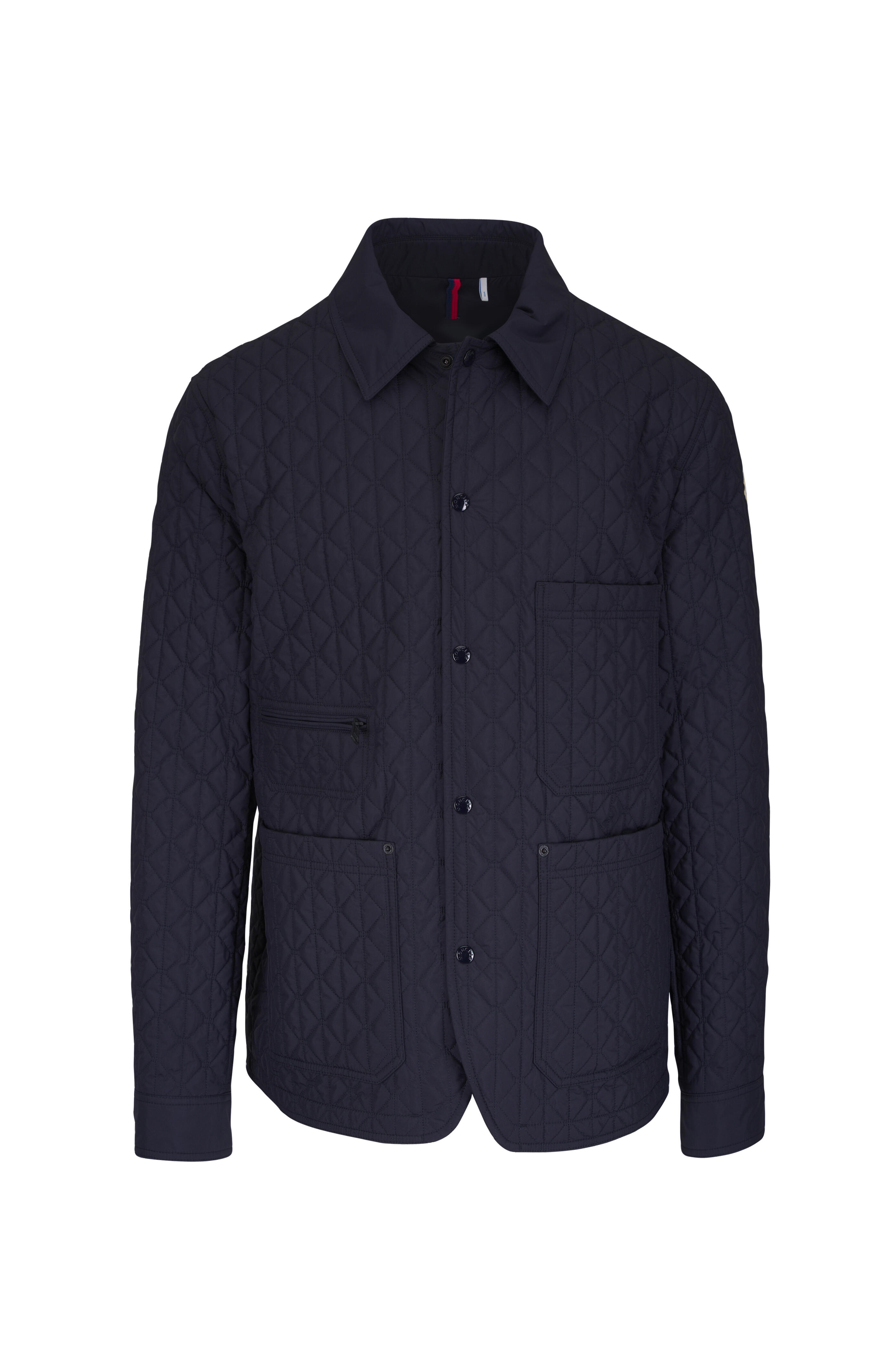 Moncler - Theoline Navy Diamond Quilted Padded Jacket - view 1