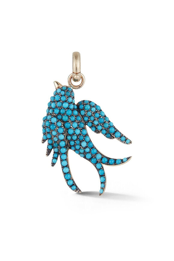 Storrow - Yellow Gold Turquoise Sparrow Birdie Charm