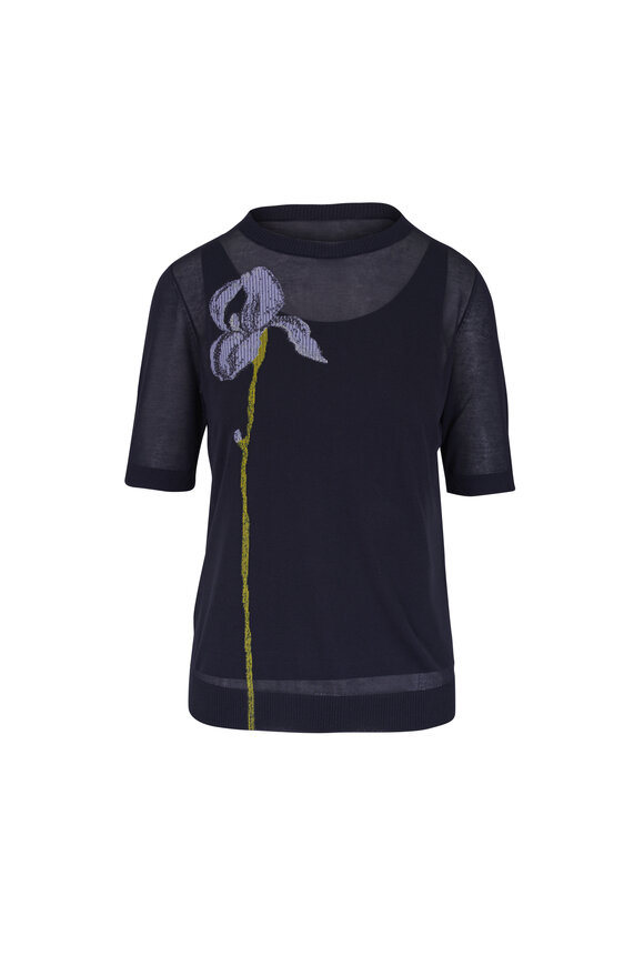 Lafayette 148 New York Ink Multi Iris Intarsia Sweater & Knit Tank - view 1
