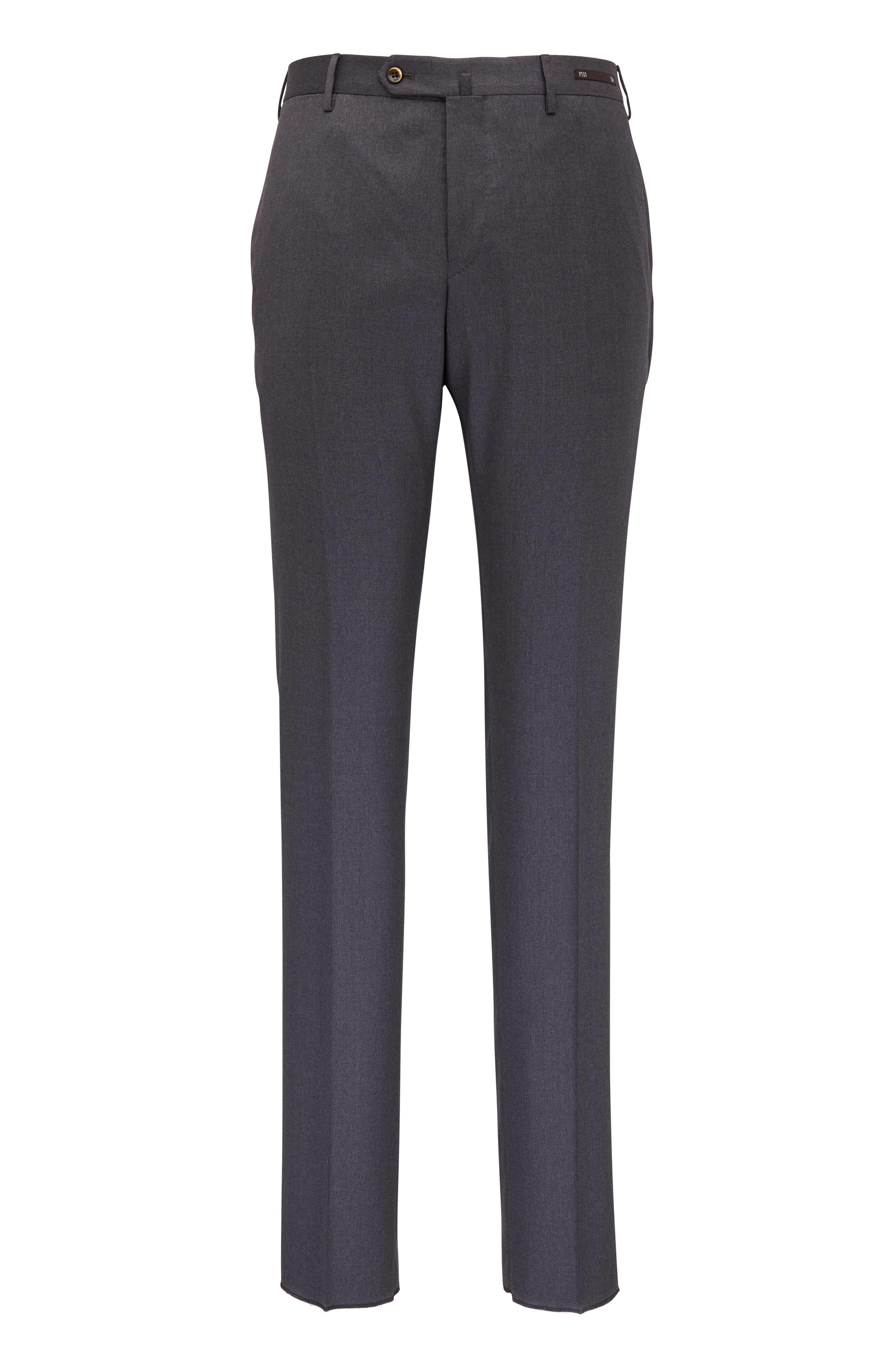 PT Torino - Gray Wool Blend Slim Fit Pant | Mitchell Stores