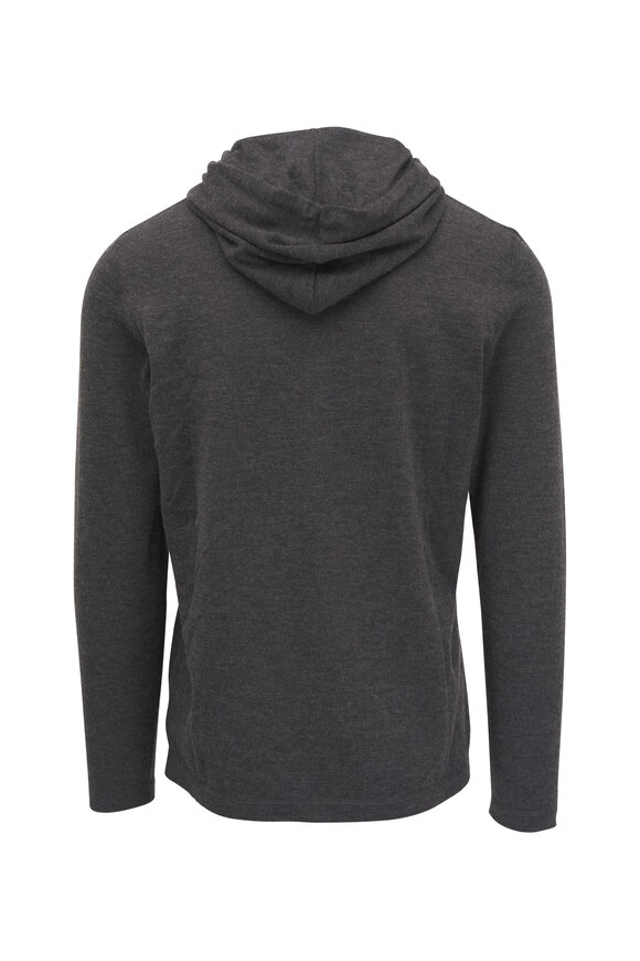 Kiton - Charcoal Button Cashmere & Silk Hooded Henley