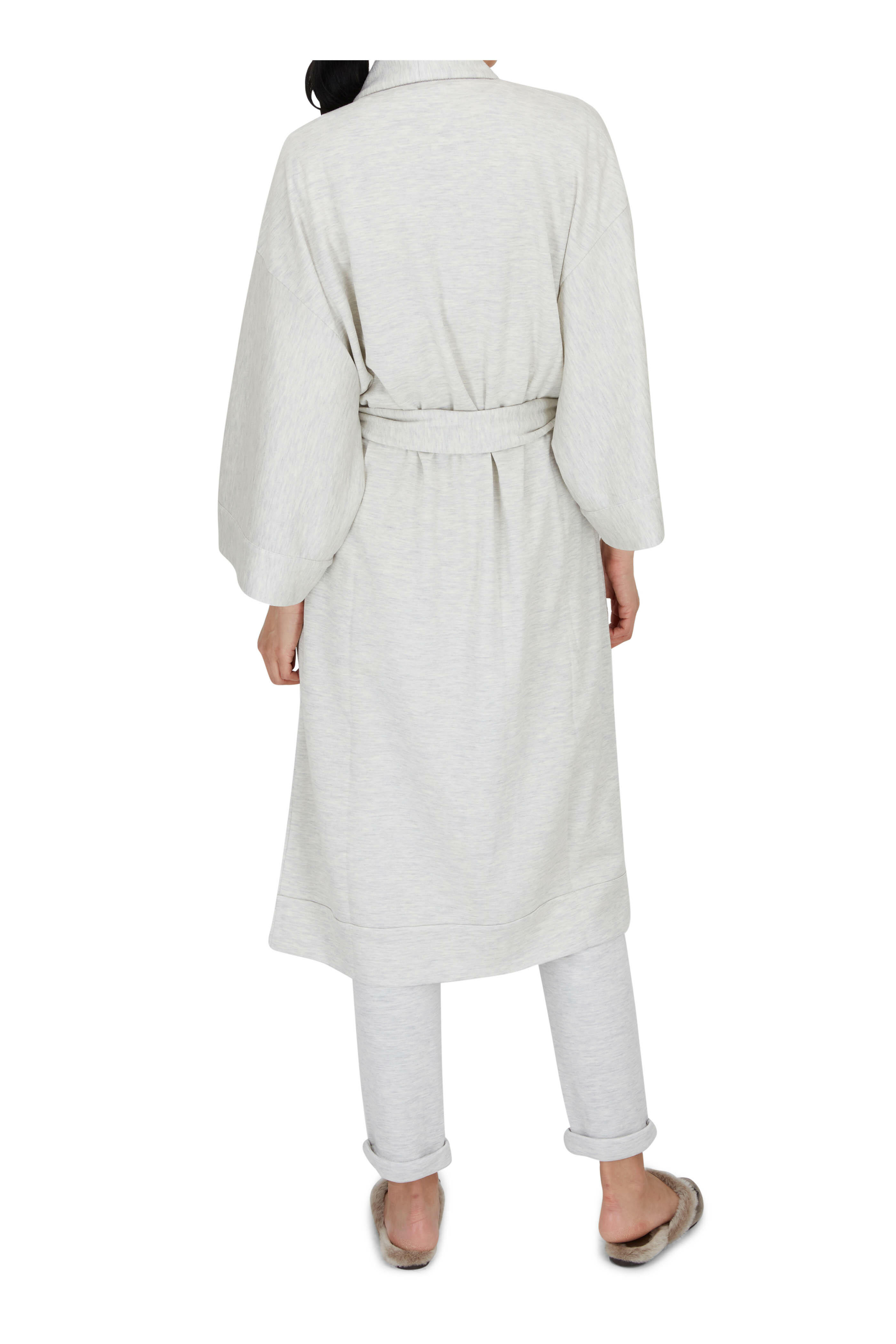 Brunello Cucinelli - Dark Gray Shearling Monili Flat