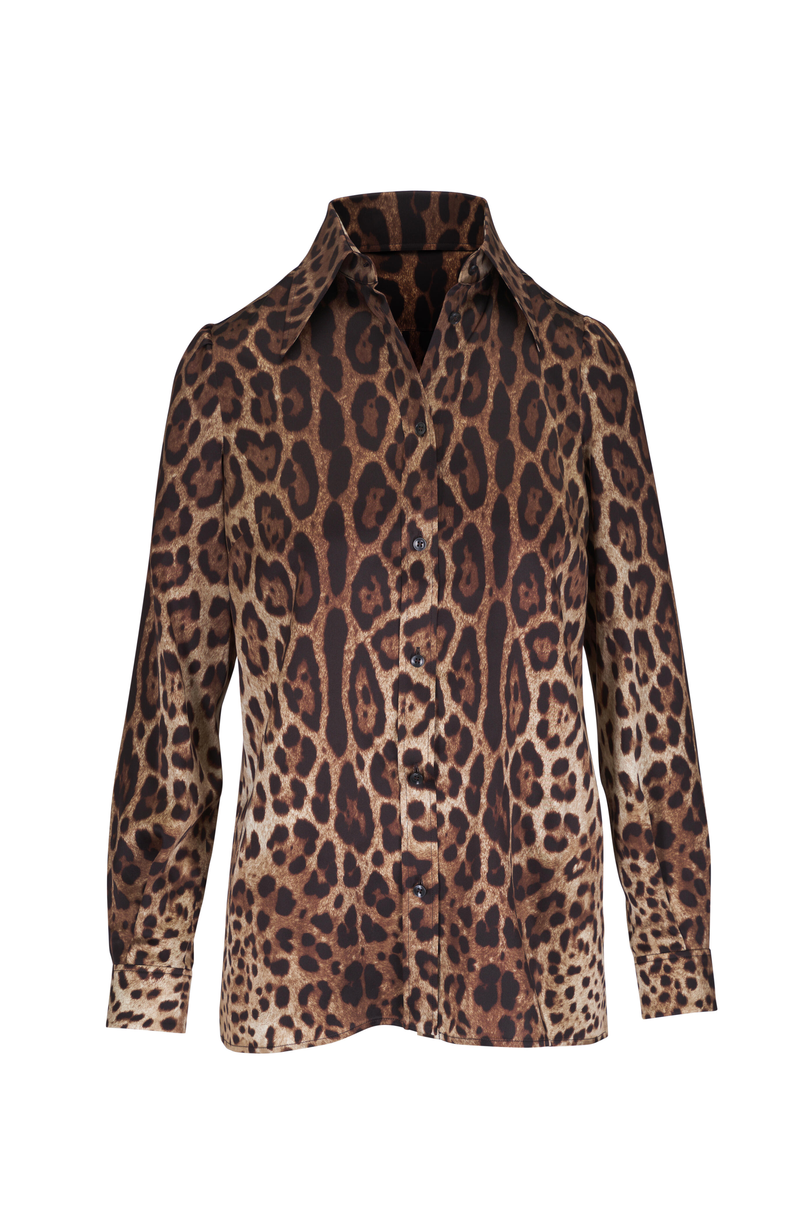 Dolce & Gabbana - Animal Print Silk Button Up Shirt