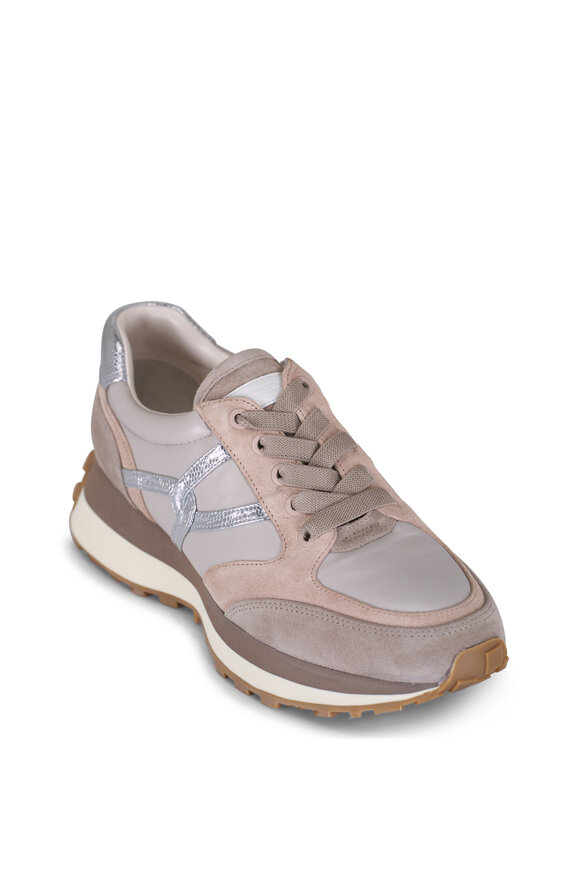 Veronica Beard Valentina Metallic Gray Sneaker