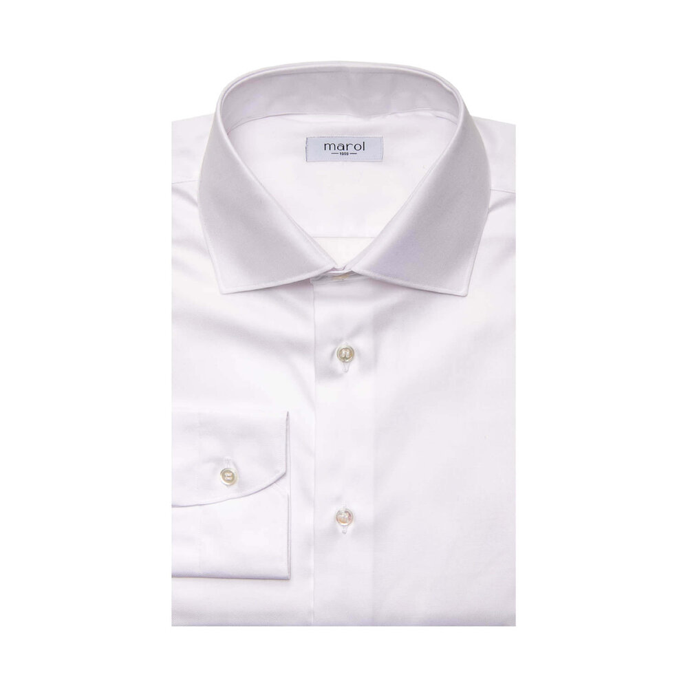 marol dress shirts Marol Azure Blue Jersey-Knitted Cotton Shirt