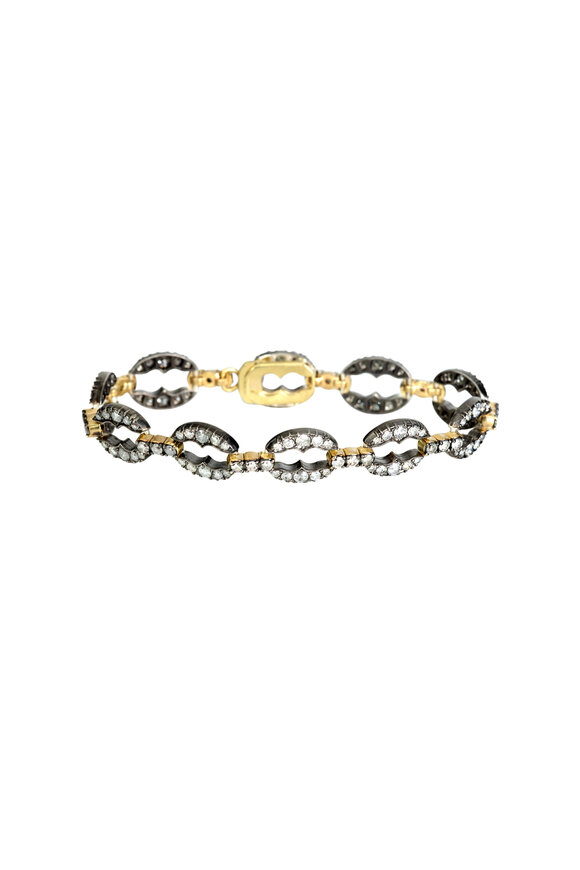 Sylva & Cie - 18K Gold & Silver Gray Diamond Bracelet