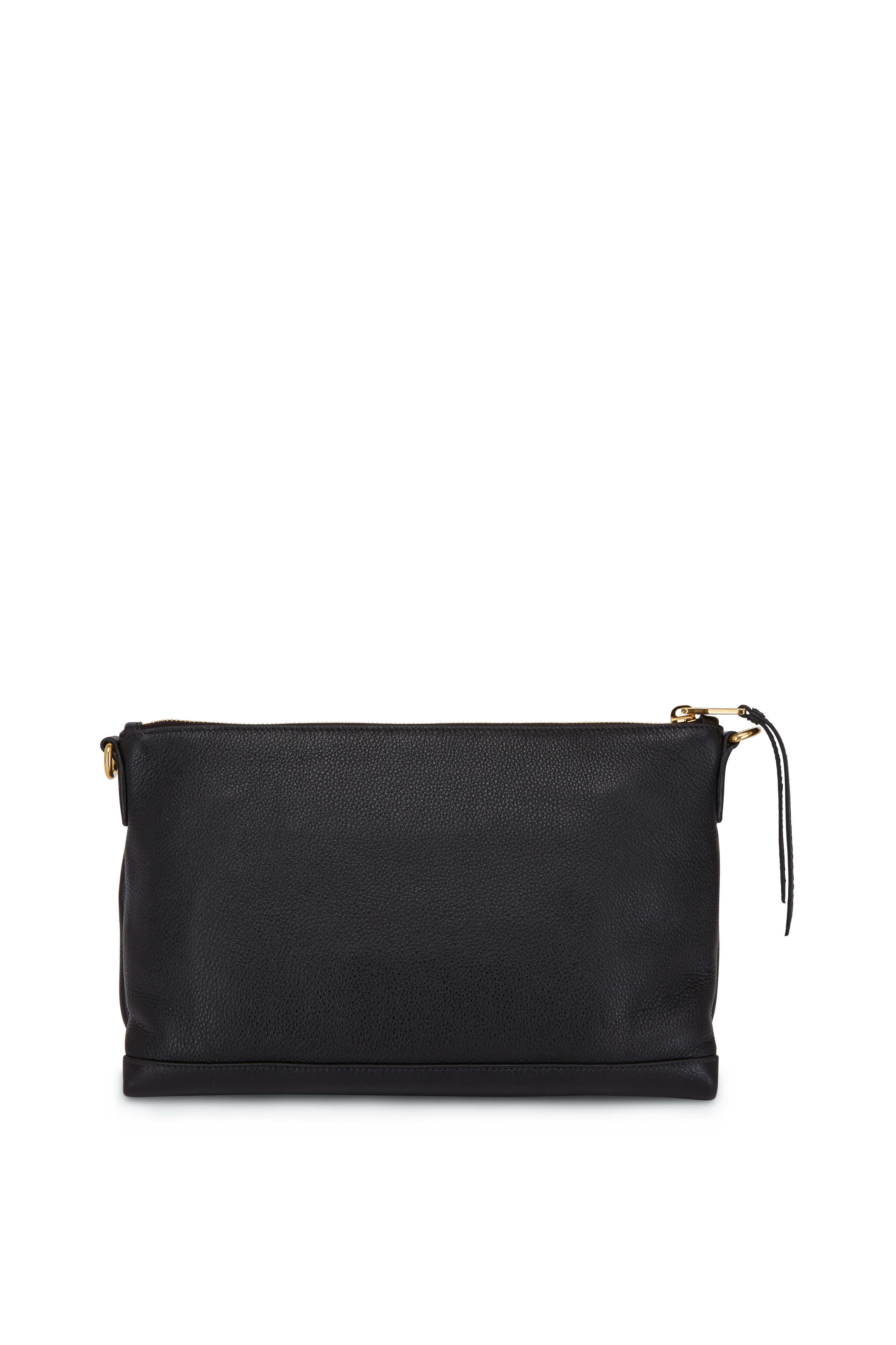 Prada - Black Grain Leather Zip Crossbody