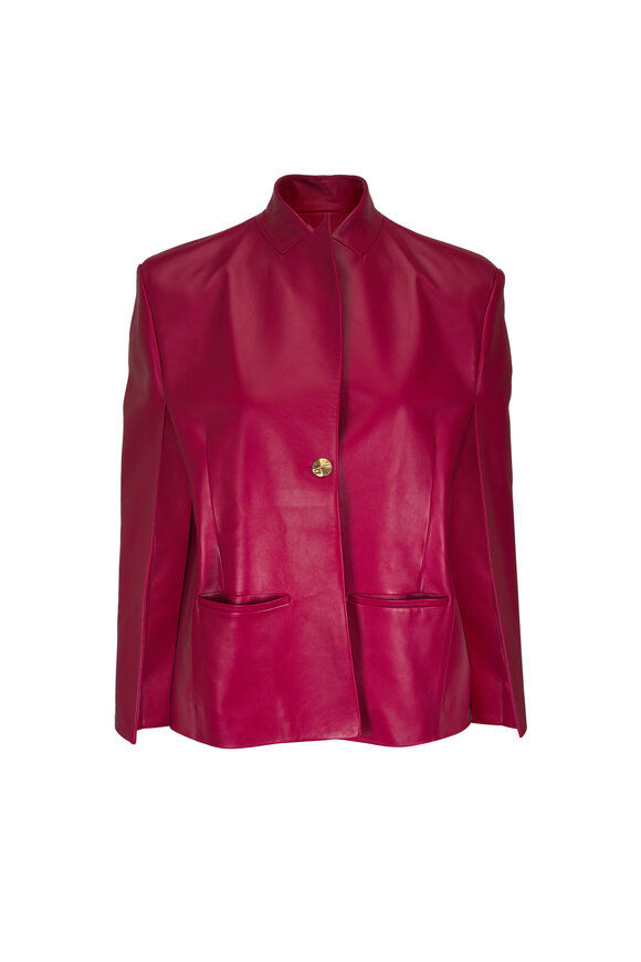 Khaite Dolso Deep Red Leather Jacket - view 1