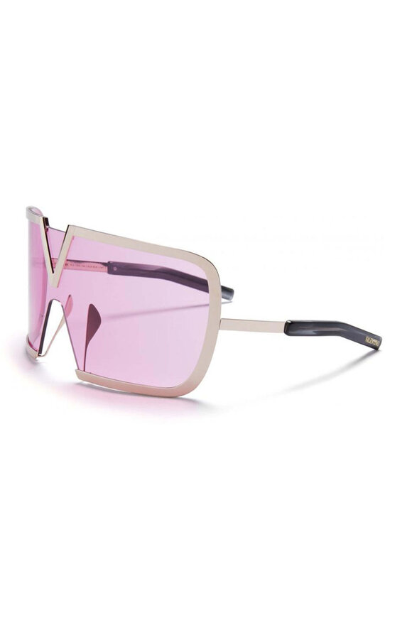 Valentino Garavani - V-Goldcut Cat Eye Sunglasses in Black