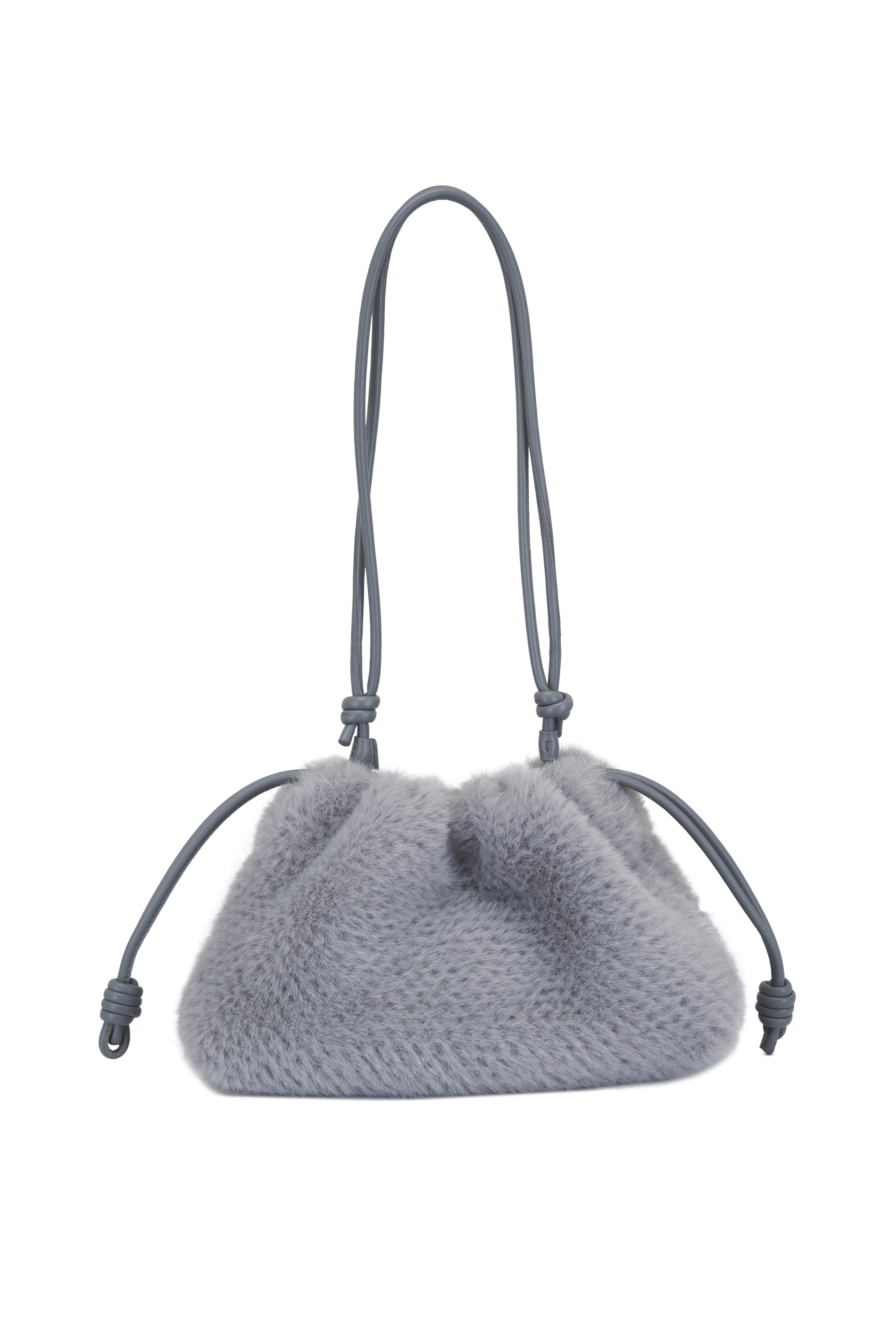 Loewe - Medium Flamenco Silver Gray Shoulder Bag