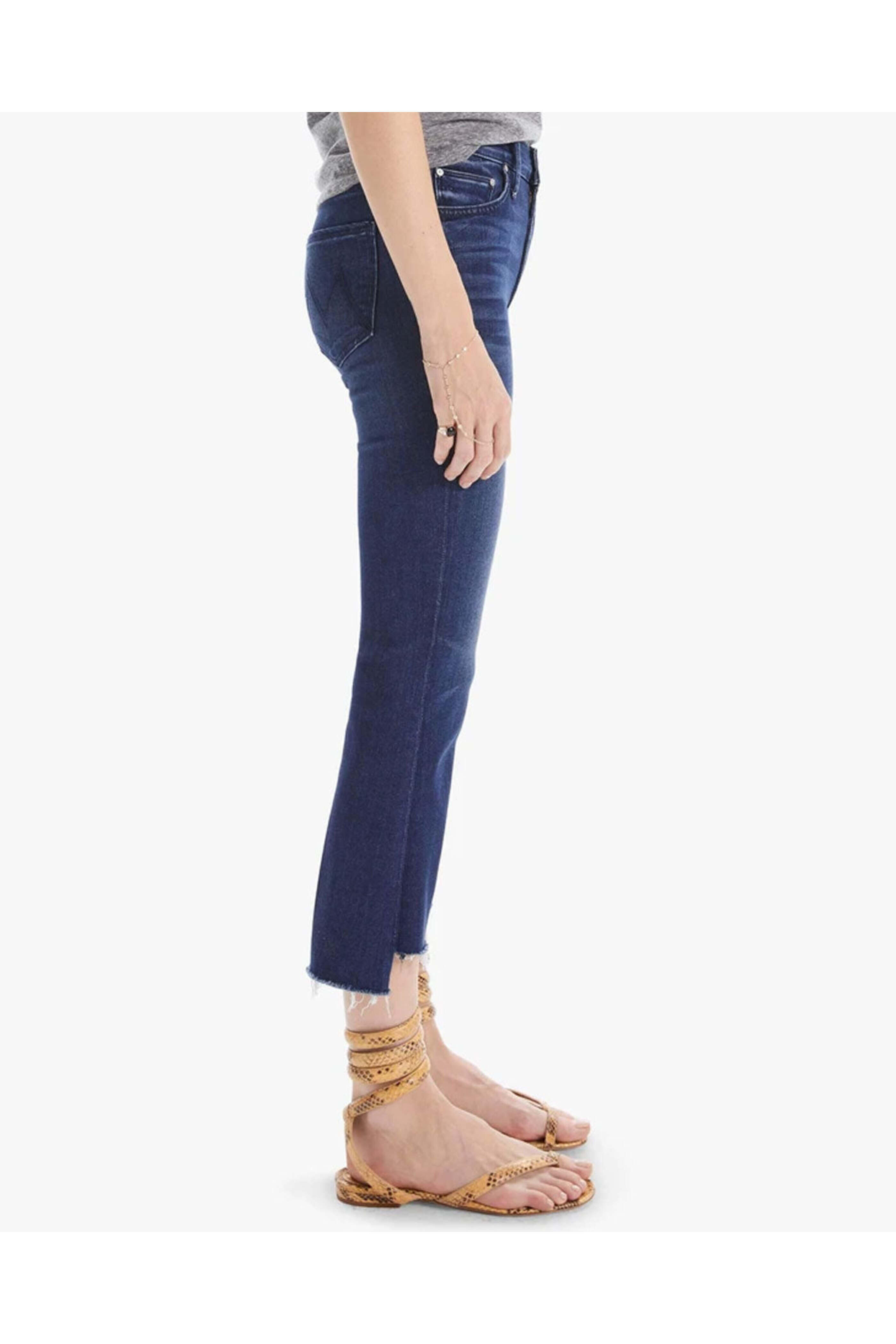 Mother - The Insider Crop Step Fray Jean in Tongue In Chic