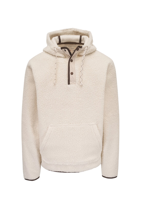 Faherty Brand Artic Ivory High Pile Fleece Hoodie