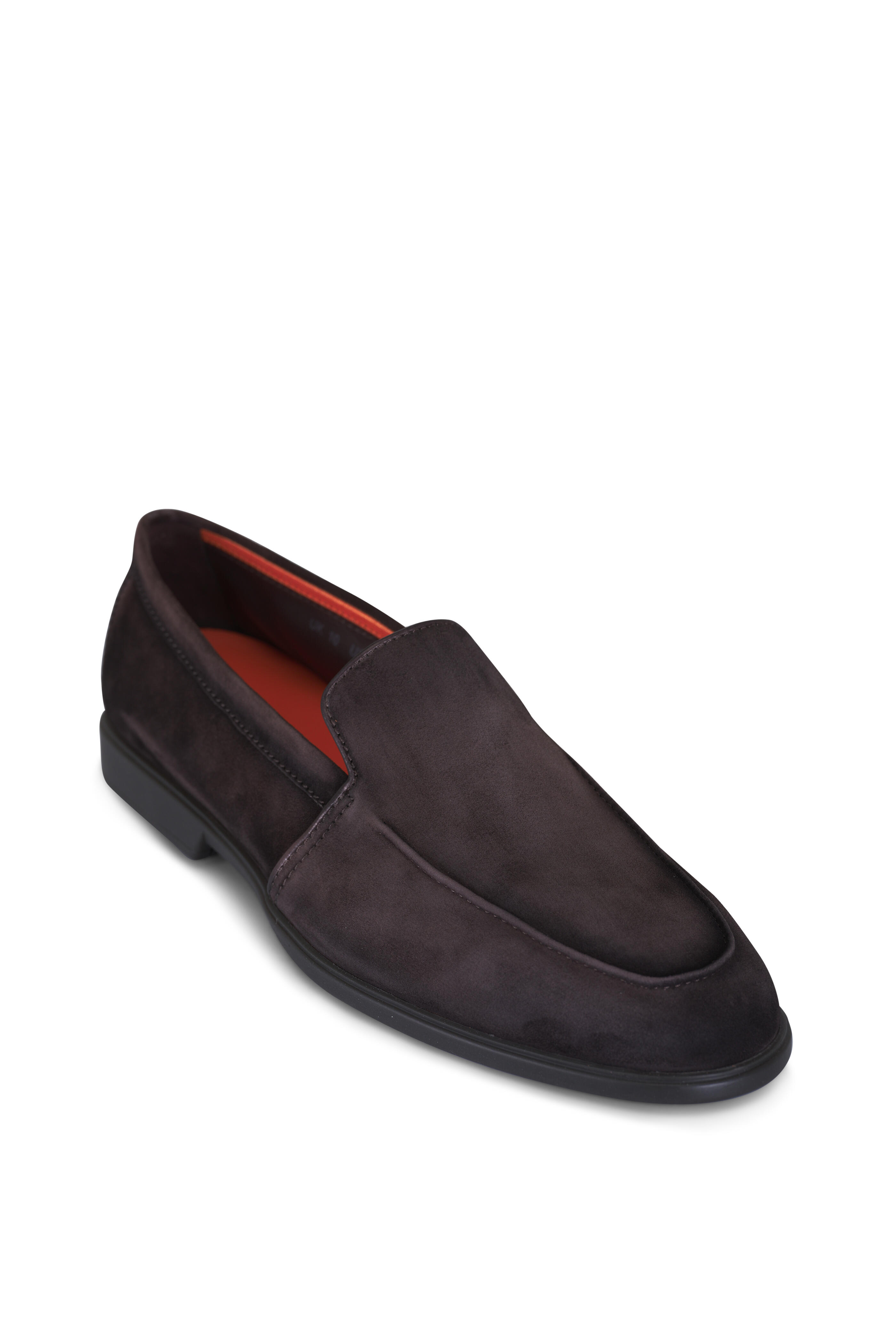 Santoni - Malibu Dark Brown Suede Loafer