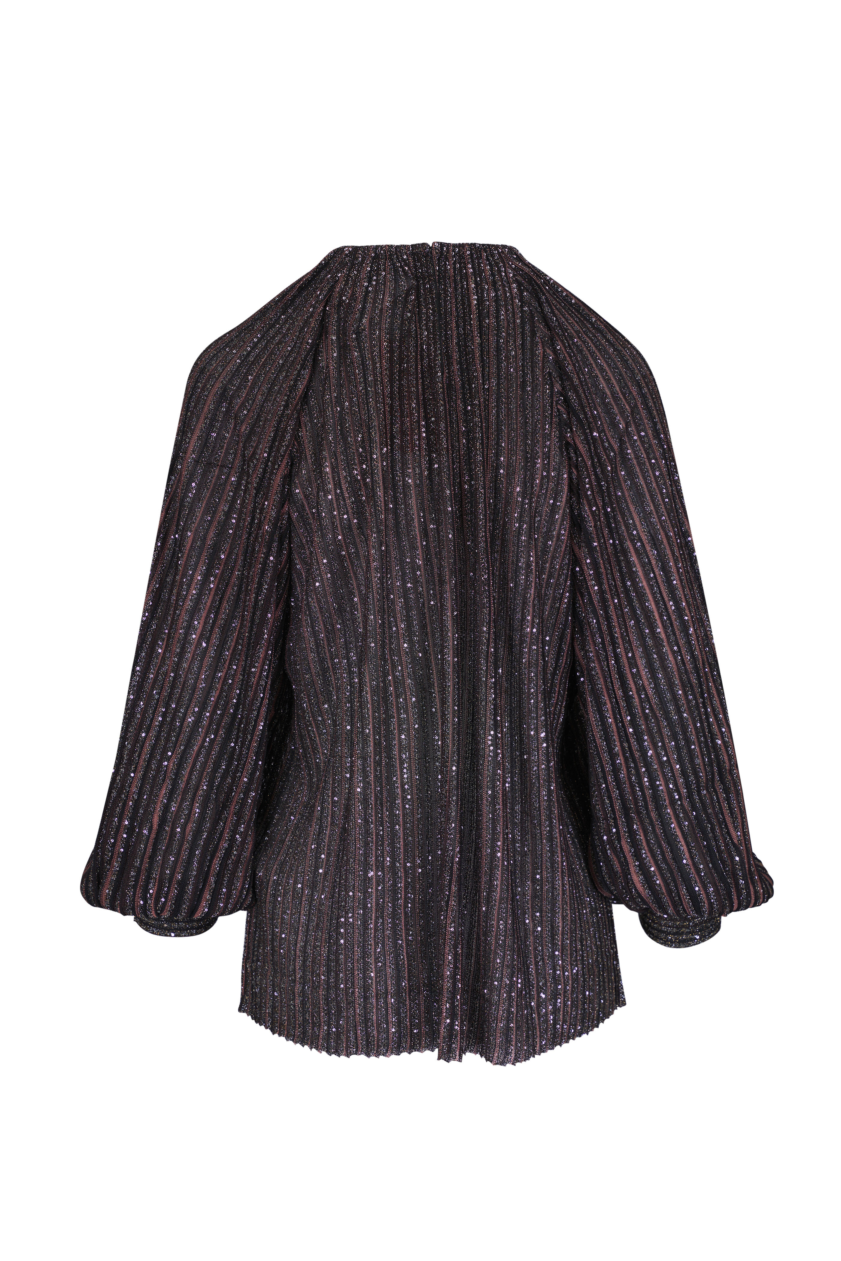 Missoni - Black & Brown Lamé Striped Top | Mitchell Stores