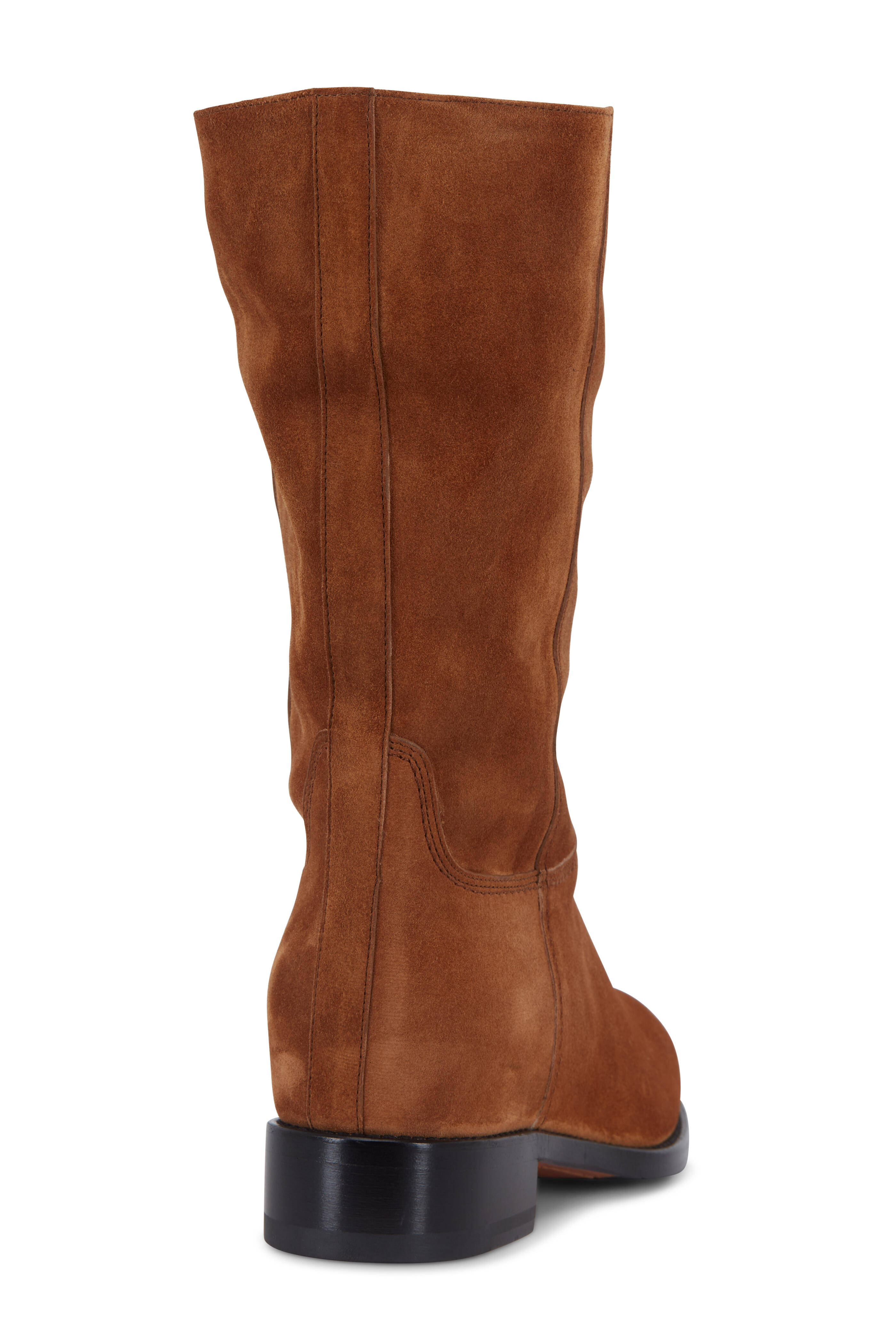 Santoni - Hermione Cognac Suede Mid Calf Boot