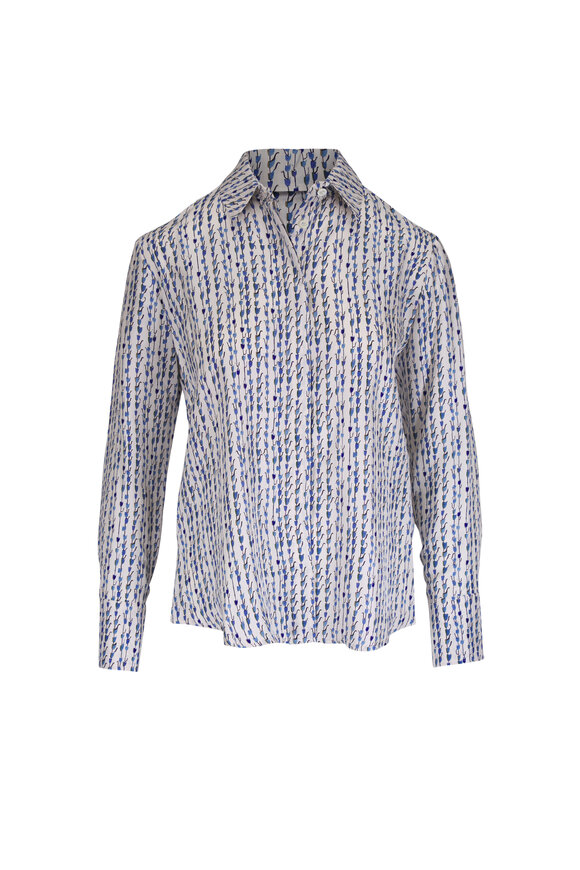 Altuzarra Chika Vapor Bluebell Printed Silk Blouse - view 1