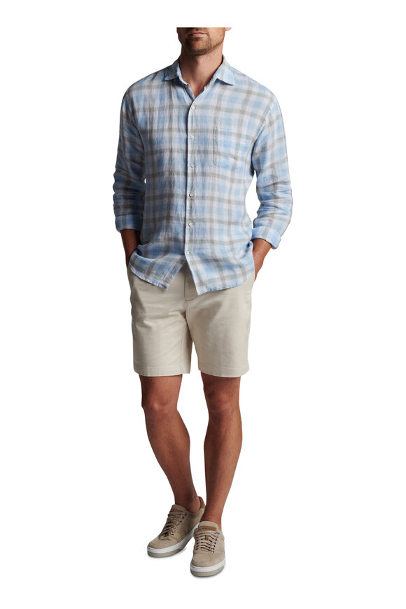 Peter Millar - Sea Oat Blue Sound Linen Sport Shirt