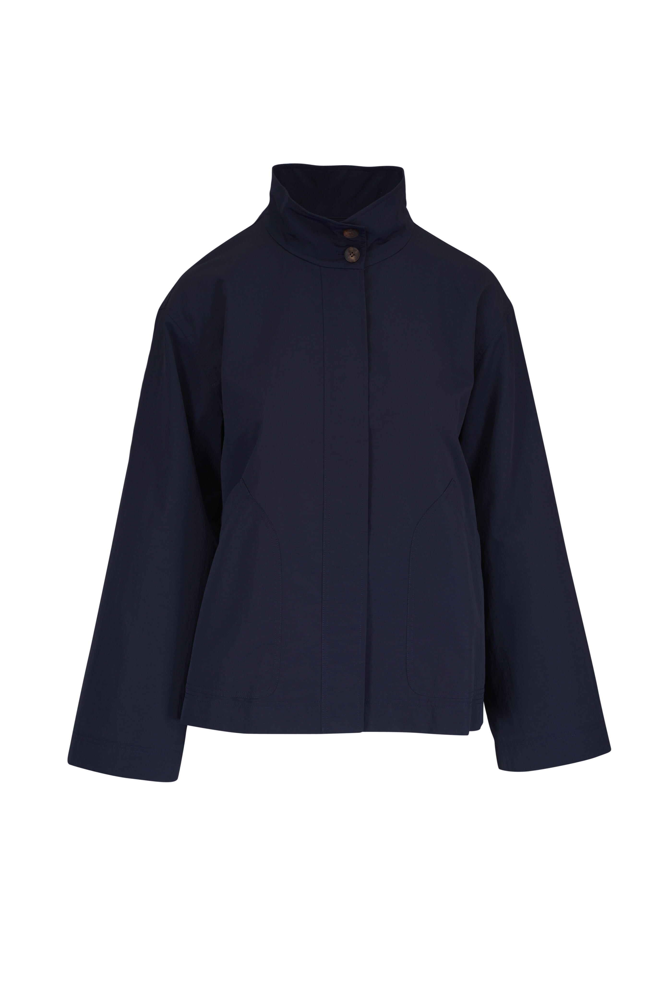 Lafayette 148 New York - Calvary Blue Ink Twill Funnel Neck Jacket