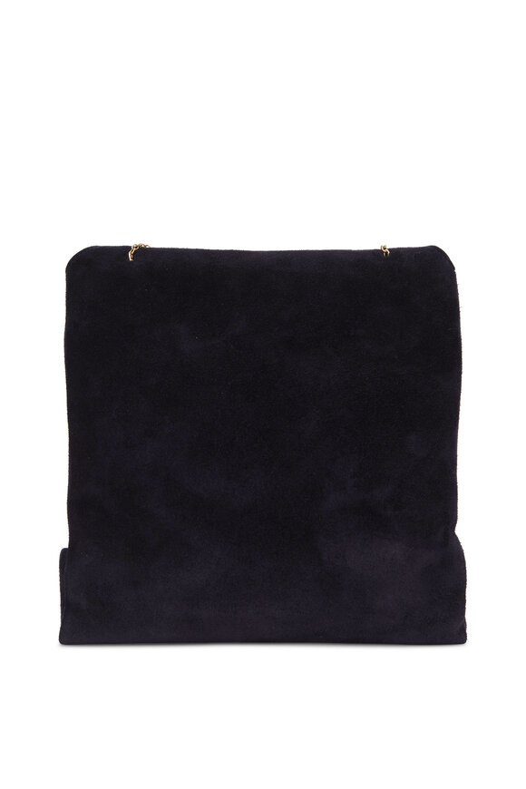 The Row - Lunch Bag Navy Blue Suede Small Bag 