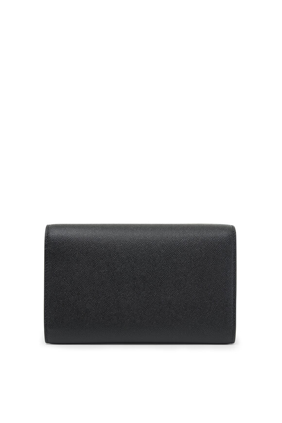 Saint Laurent - Uptown Black Embossed Leather Chain Wallet