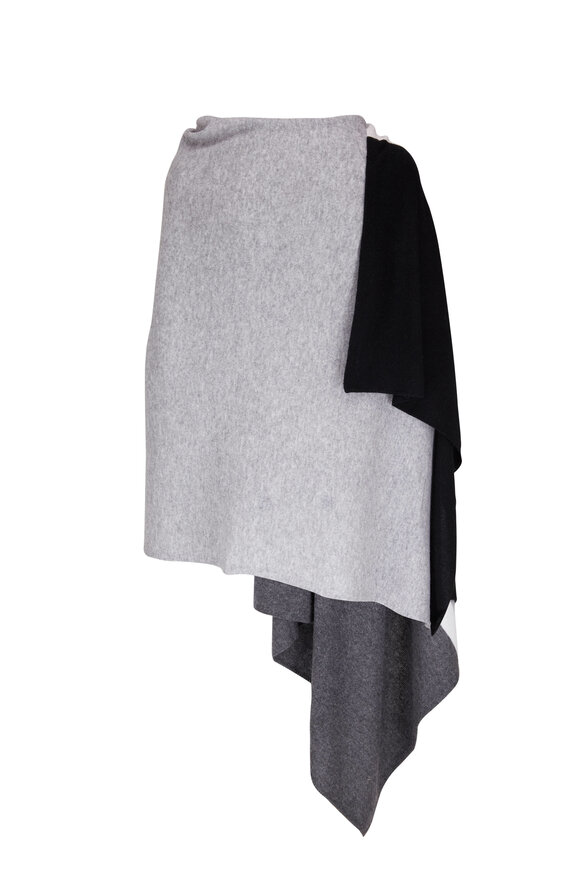 Kinross - Black Multi Colorblock Cashmere Wrap