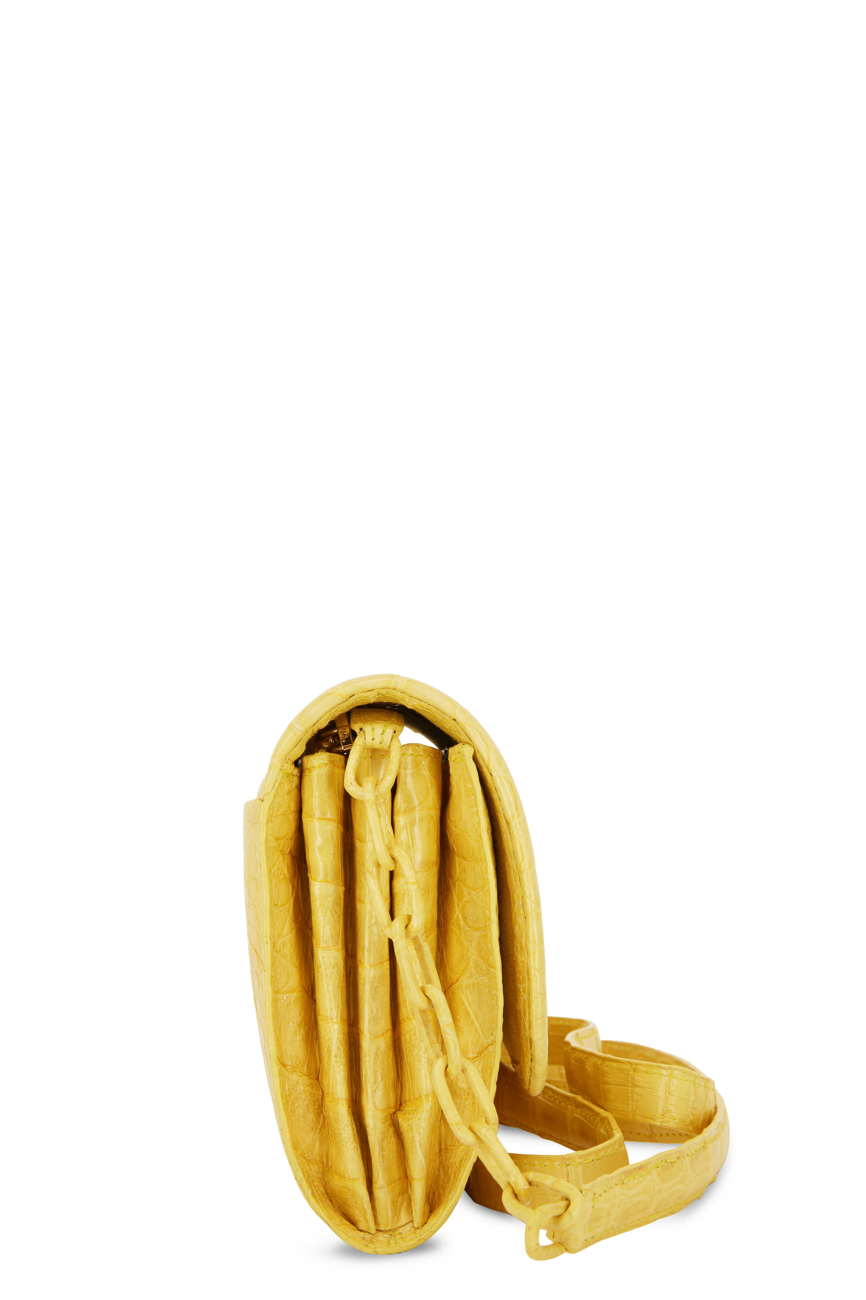 お歳暮 2024 Yellow - Gonzalez Nancy Crocodile Wallet Chain Large バッグ