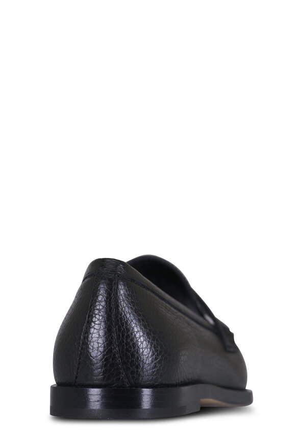 Manolo Blahnik Perrita Black Leather Penny Loafer - view 4