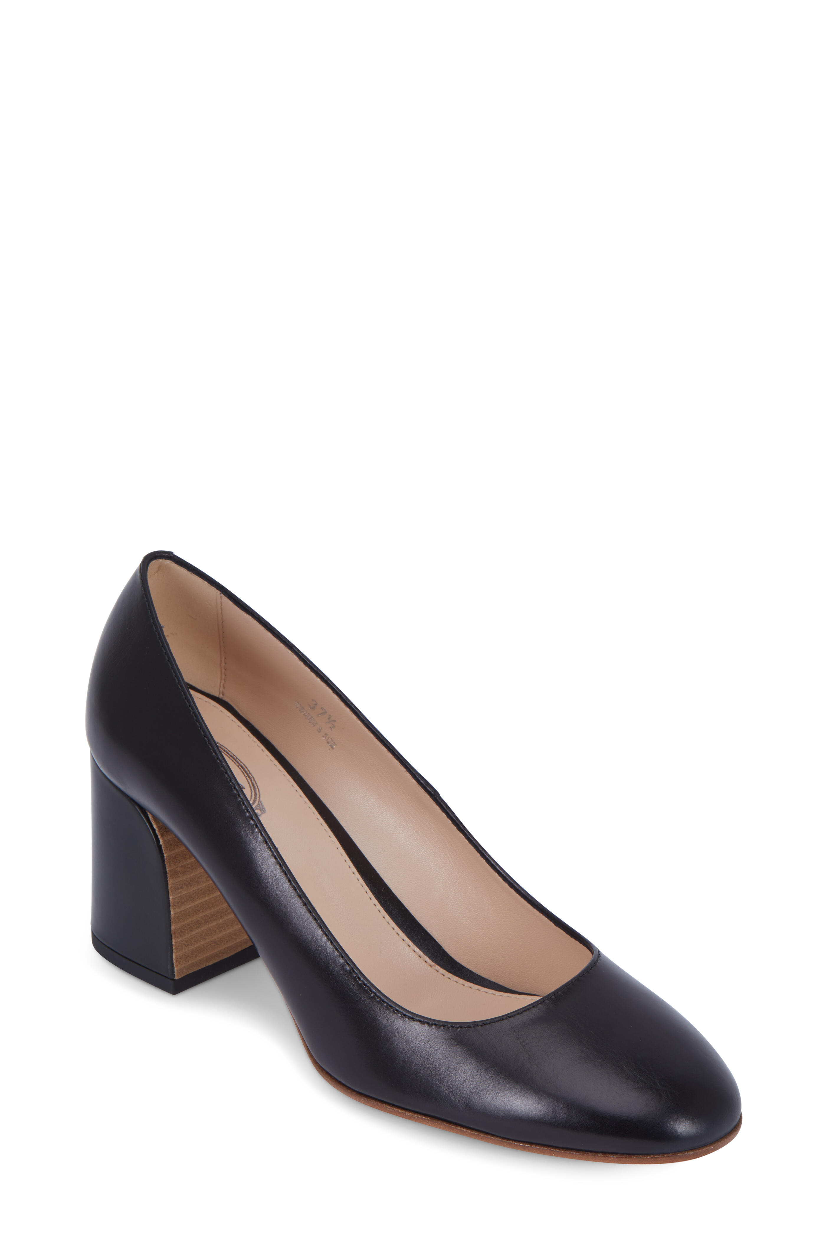 Tod's - Black Leather Round Toe Pump, 70mm