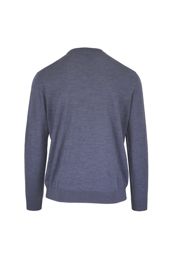 Maurizio Baldassari Blue Wool Crewneck Sweater - view 3