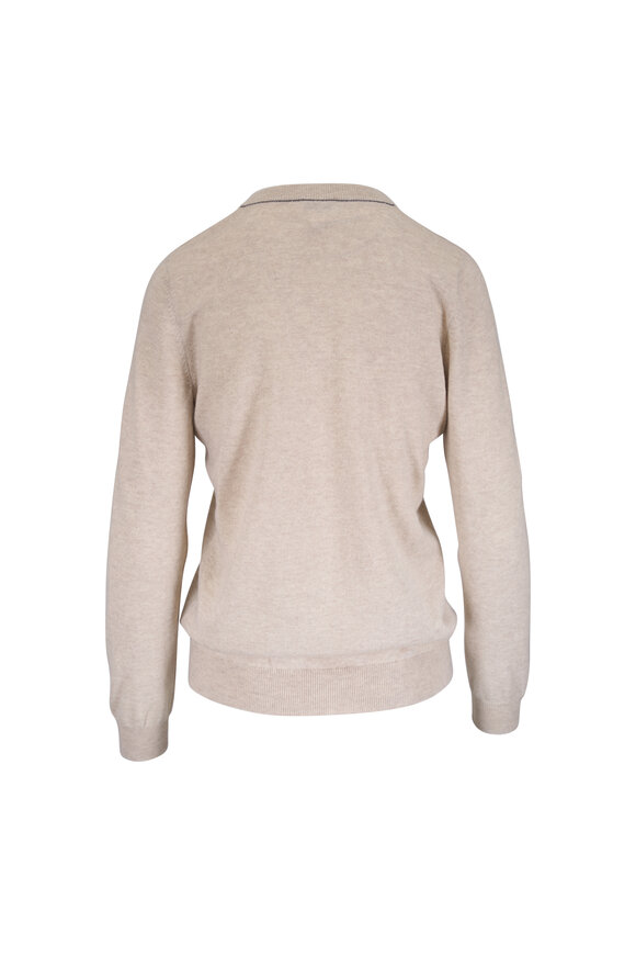 Brunello Cucinelli Oyster Cashmere Monili Sweater - view 2