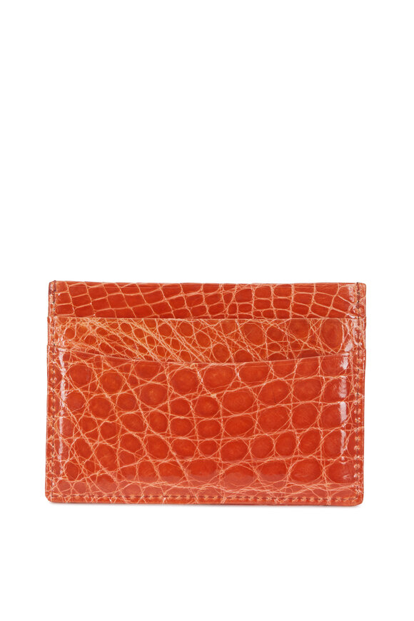 Trafalgar - Orange Alligator Leather Card Case