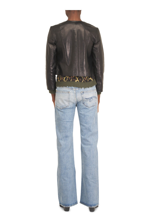 R13 Brown Animal Print Relaxed Crewneck Sweater - view 4
