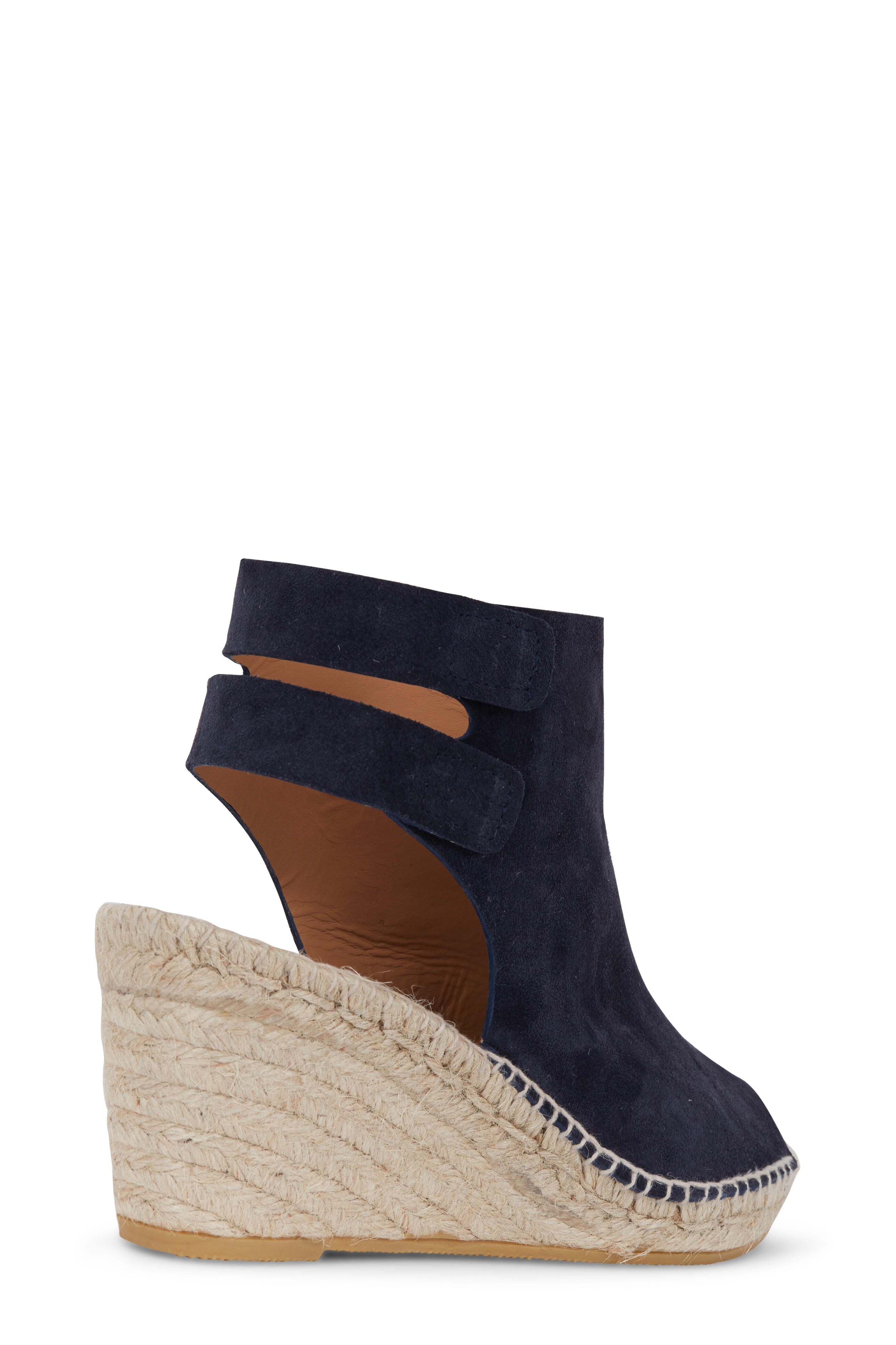 Bettye Muller - Download Navy Blue Suede Peep-Toe Espadrille, 75mm