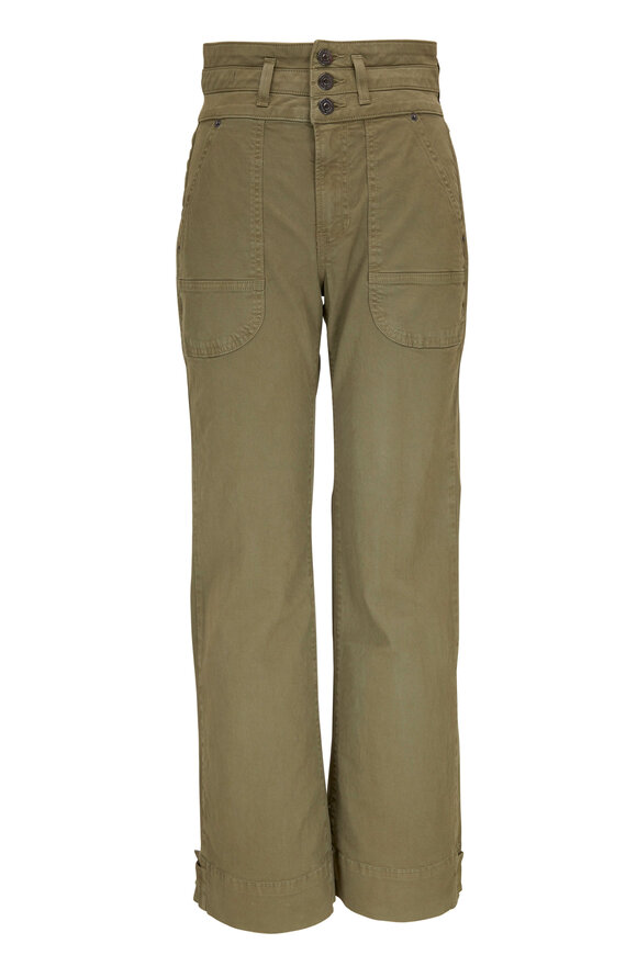 Veronica Beard - Marley Clover Green Ankle-Tab Pant