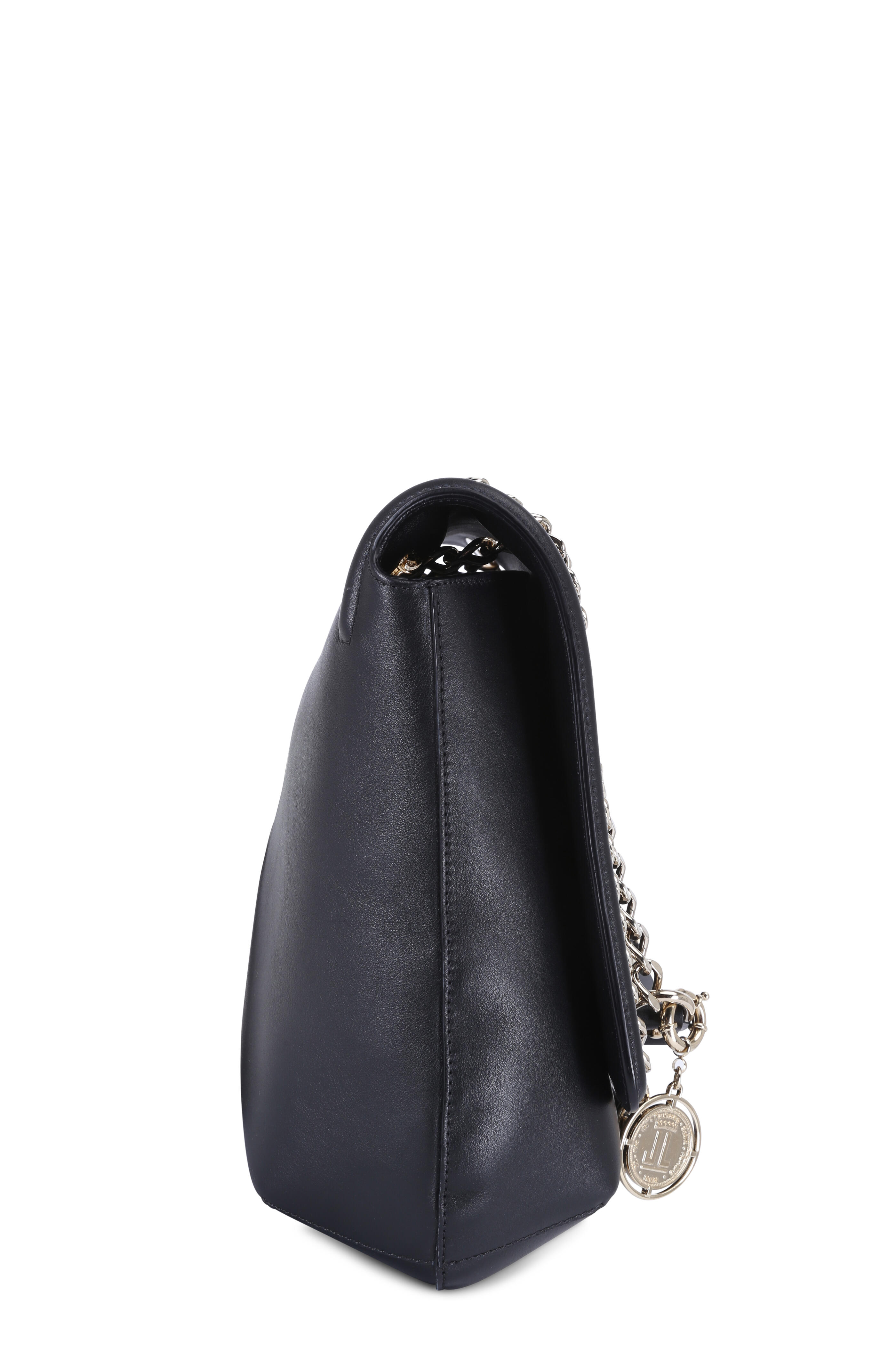 Lanvin - Happy Black Leather Medium Flap Shoulder Bag