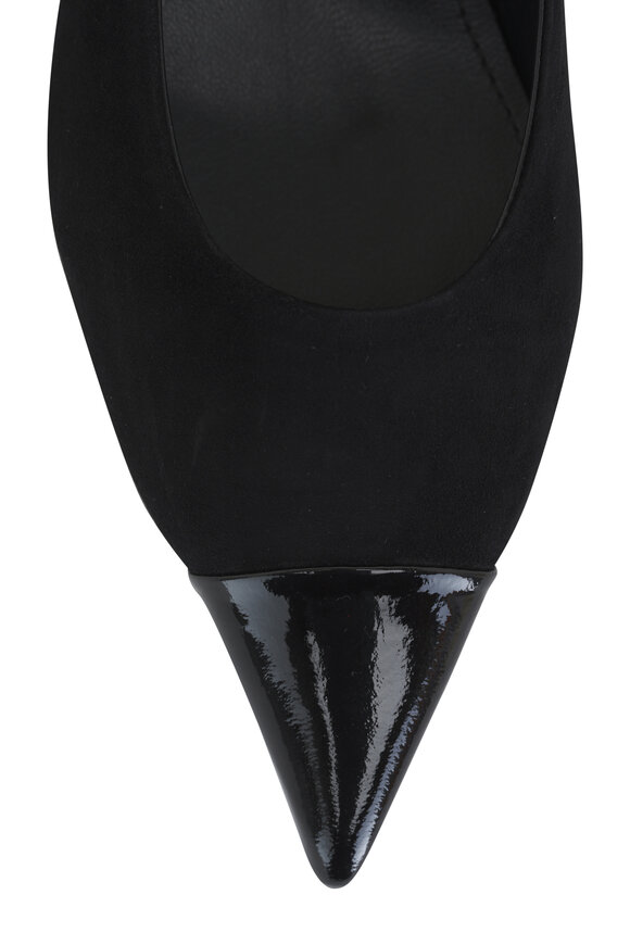 AGL - Lenor Black Suede Kitten Heel 