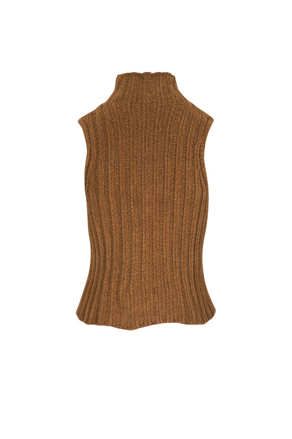 R13 Dark Khaki Ribbed Turtleneck - view 3