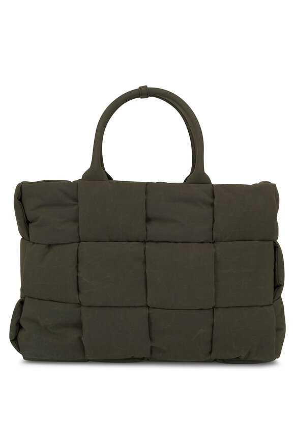 Bottega Veneta Medium Padded Waxed Acro Olive Tote 