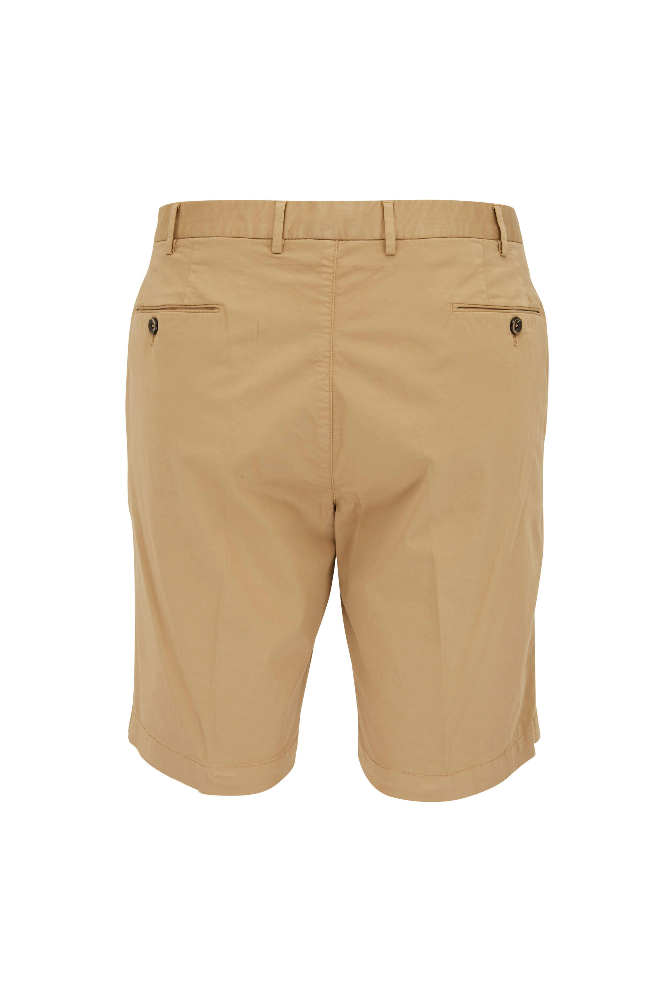 PT Torino - Khaki Stretch Cotton Bermuda Shorts | Mitchell Stores