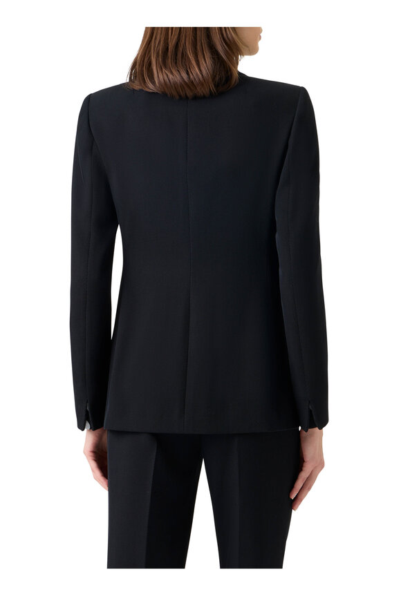 Akris Punto Black Tricotine Wool Double-Breasted Jacket - view 3