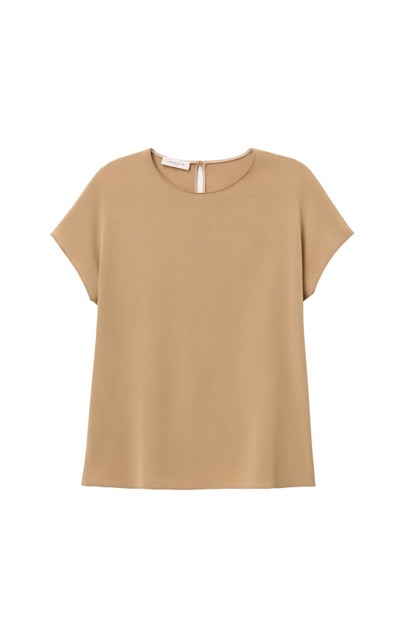 Lafayette 148 New York Cadet Khaki Silk Blouse - view 6