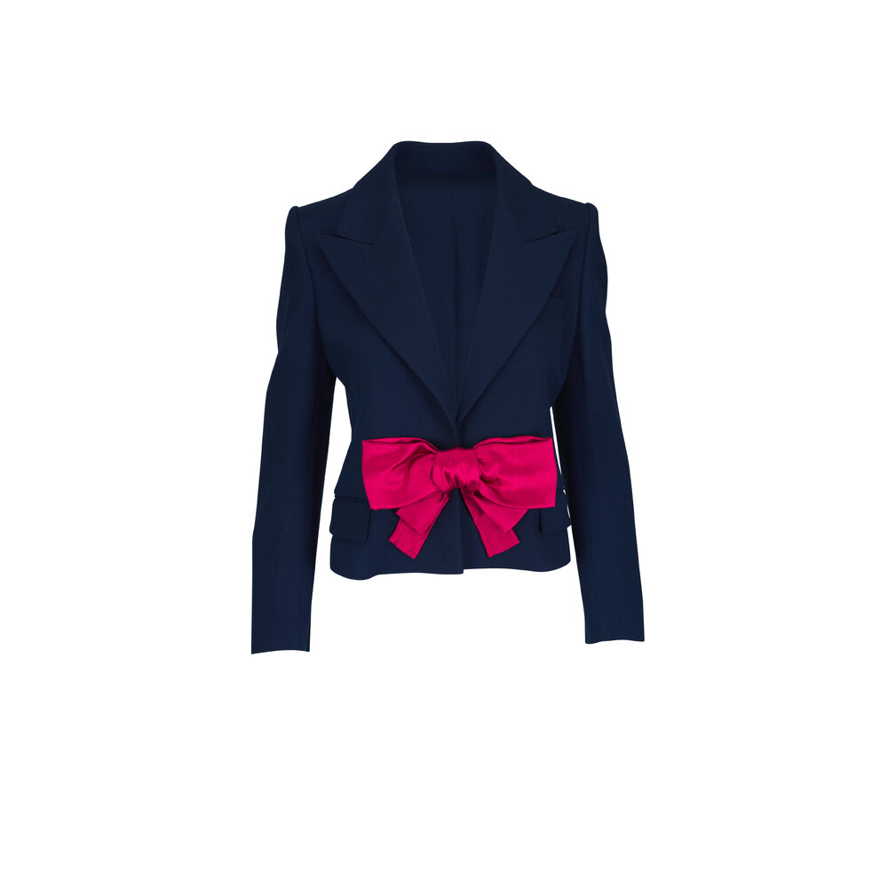 VIP【送料関税込】VALENTINO BOW SINGLE-BREASTED JACKET Valentino Bow detail single-breasted jacket with flap