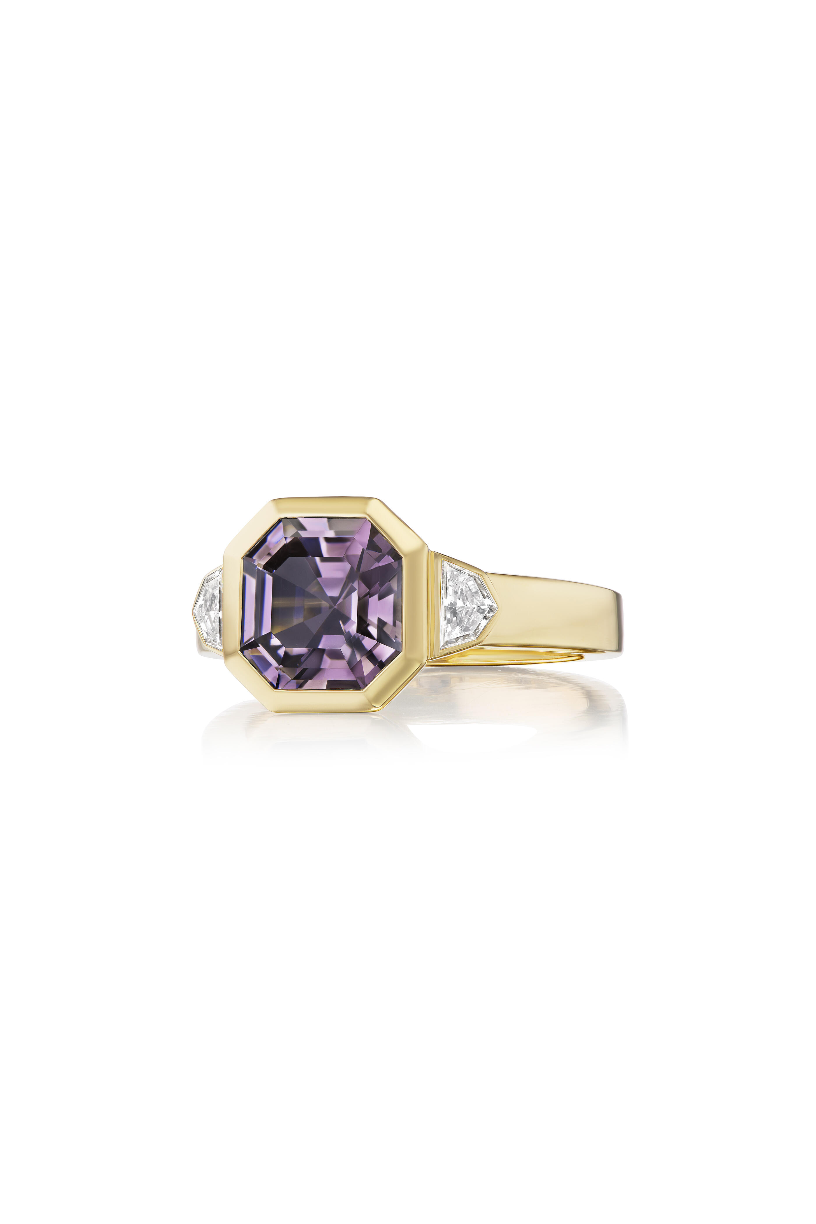 Nam Cho - 18k Yellow Gold Burmese Grey Spinel & Diamond Ring - view 1