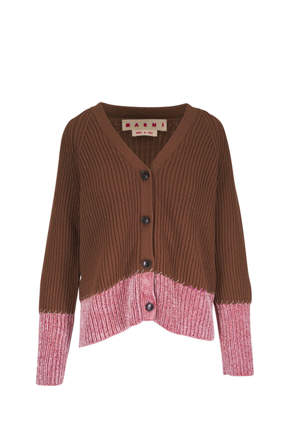 Marni Maroon Wool Cardigan