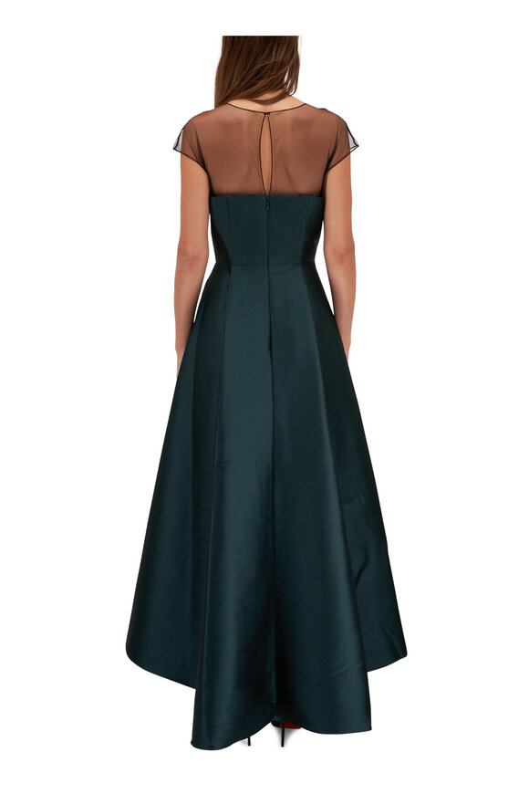 Sachin + Babi - Blakely Forest Green Stretch Mikado High-Low Gown 