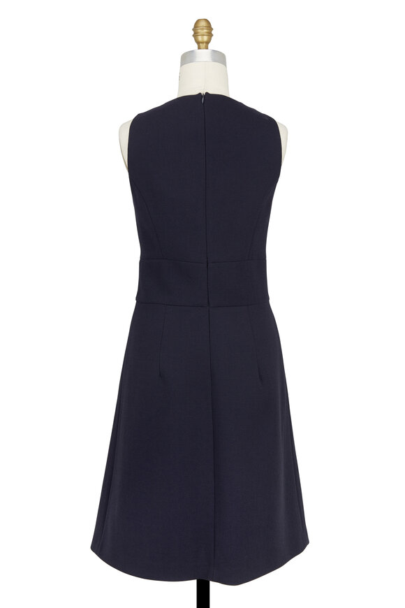 Michael Kors Collection - Jackie Navy Blue Stretch Wool Crepe Dress