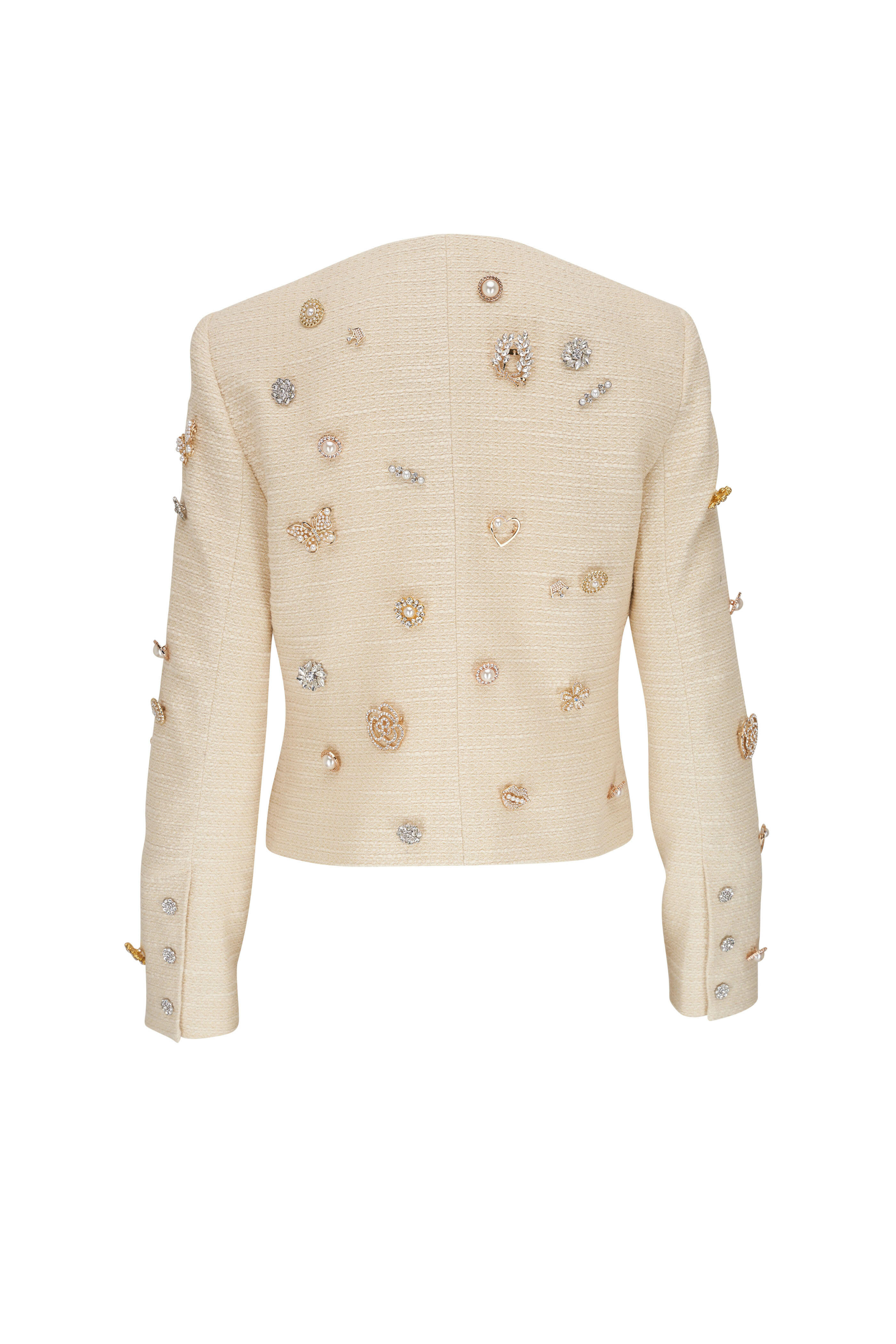 L'Agence - Tayla Broaches Ecru Tweed Jacket | Mitchell Stores